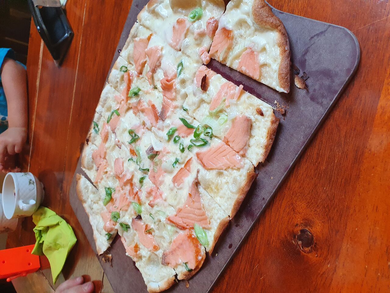 Leckerer Flammkuchen mit Lachs ??