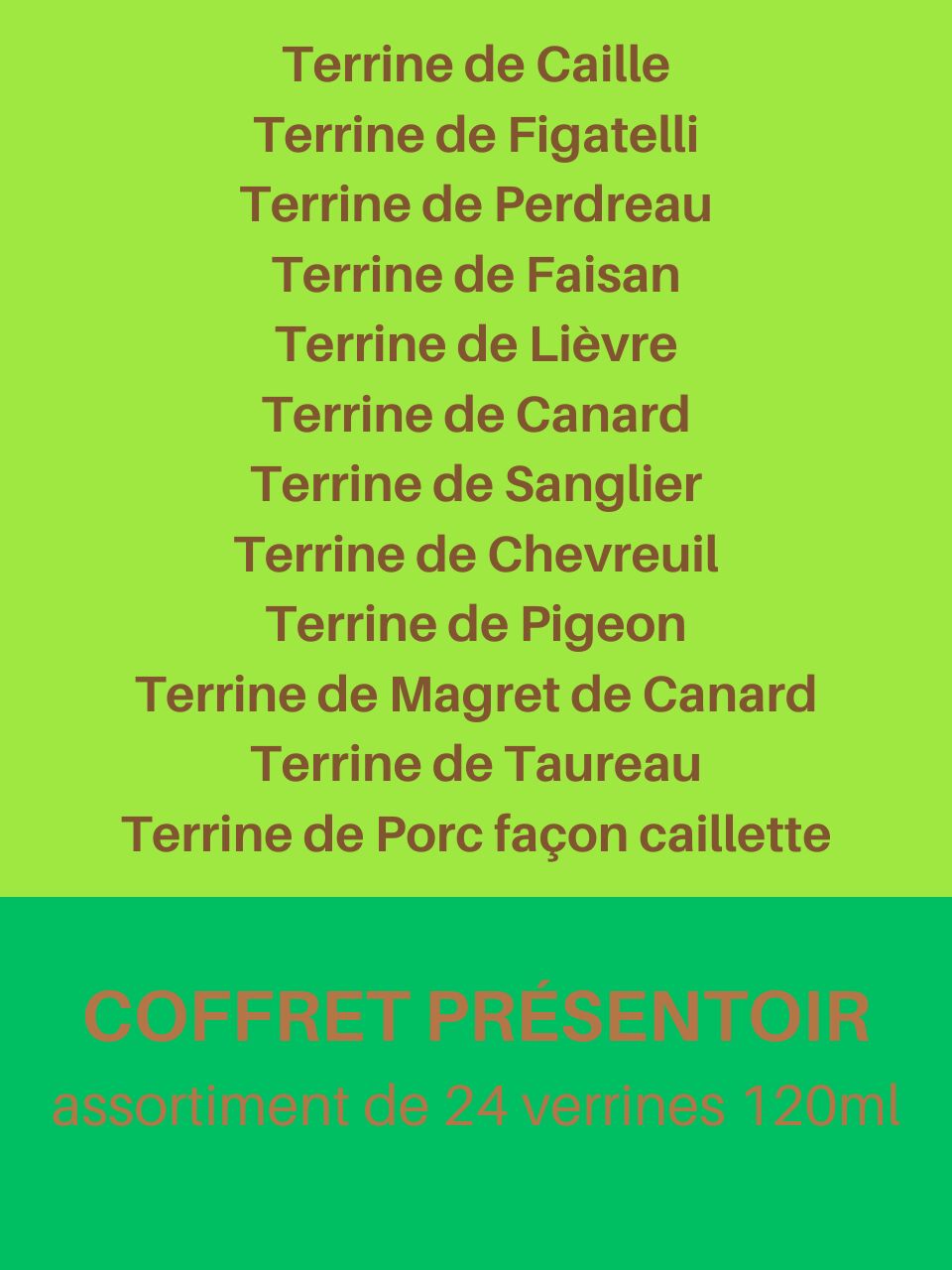 COFFRET PRÉSENTOIR - Assortiment 24 verrines 120ml
