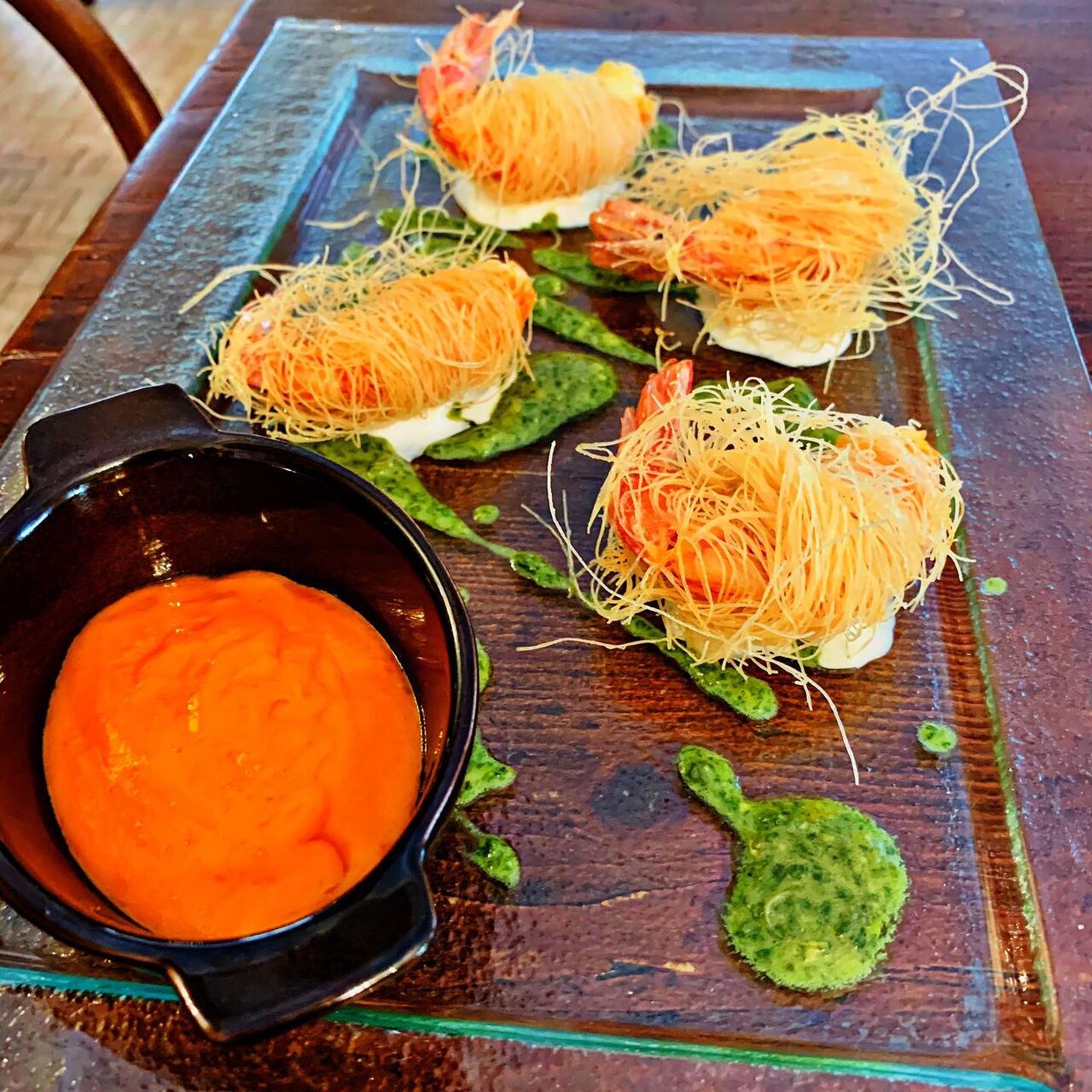 Gamberi in pasta kataifi