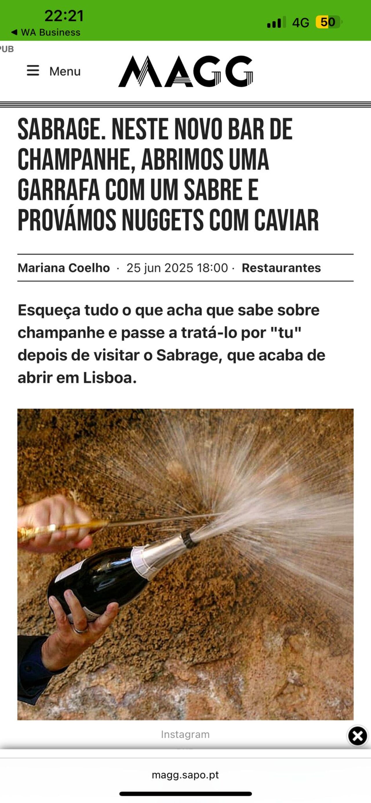 At this champagne bar, bottles are opened with a sabre and nuggets come topped with caviar