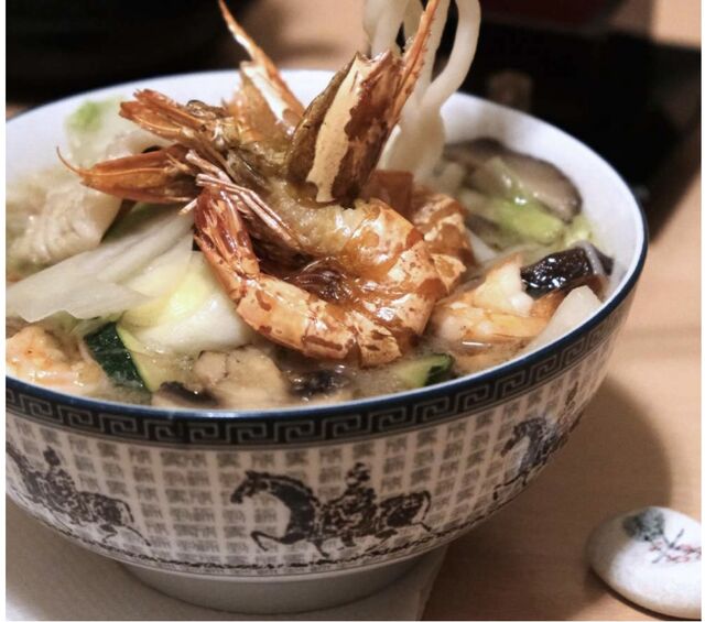 Ramen noodles com marisco