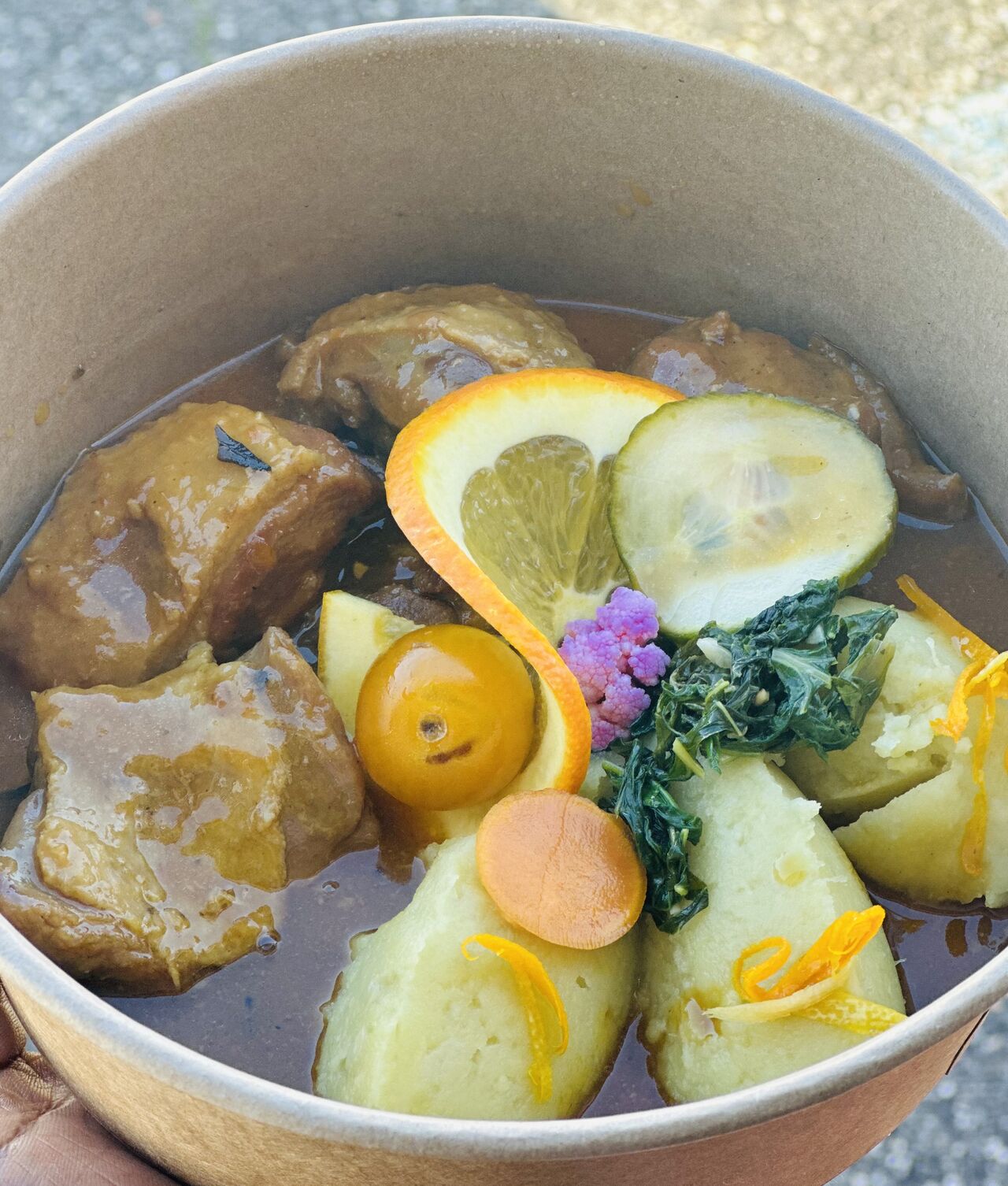 Canard à l’orange écrasée de patates douces 