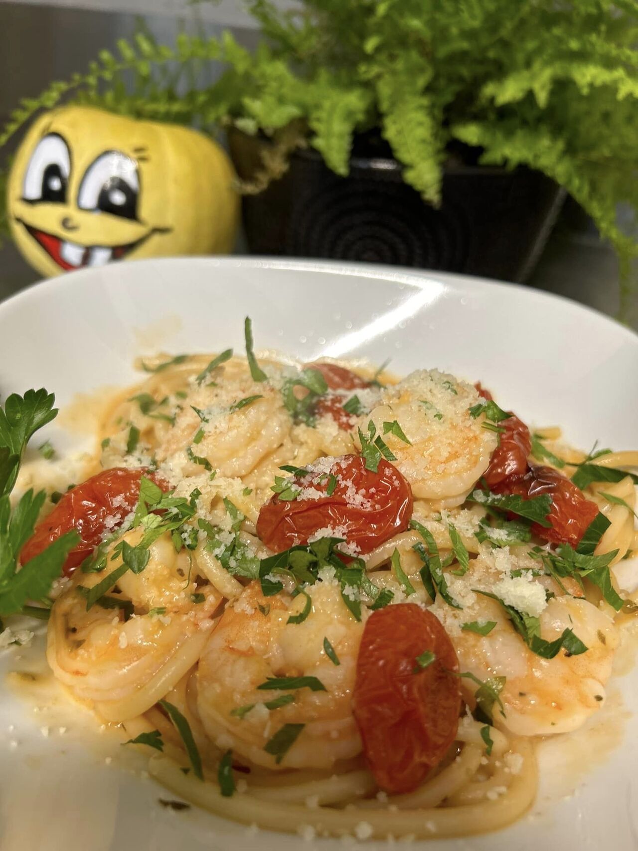 Spaghetti z krewetkami 