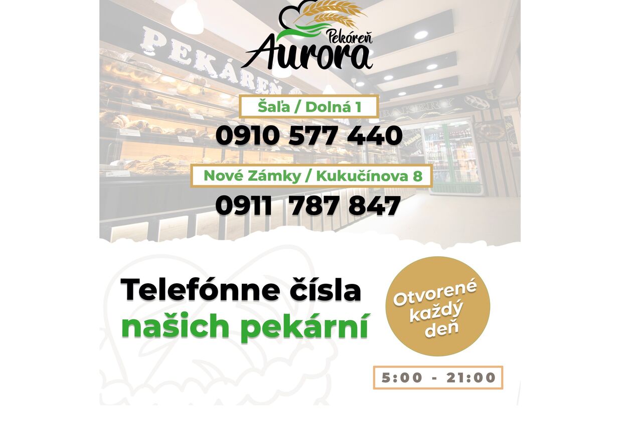 📞 ZAVOLAJTE DO NAŠICH PEKÁRNÍ 📞