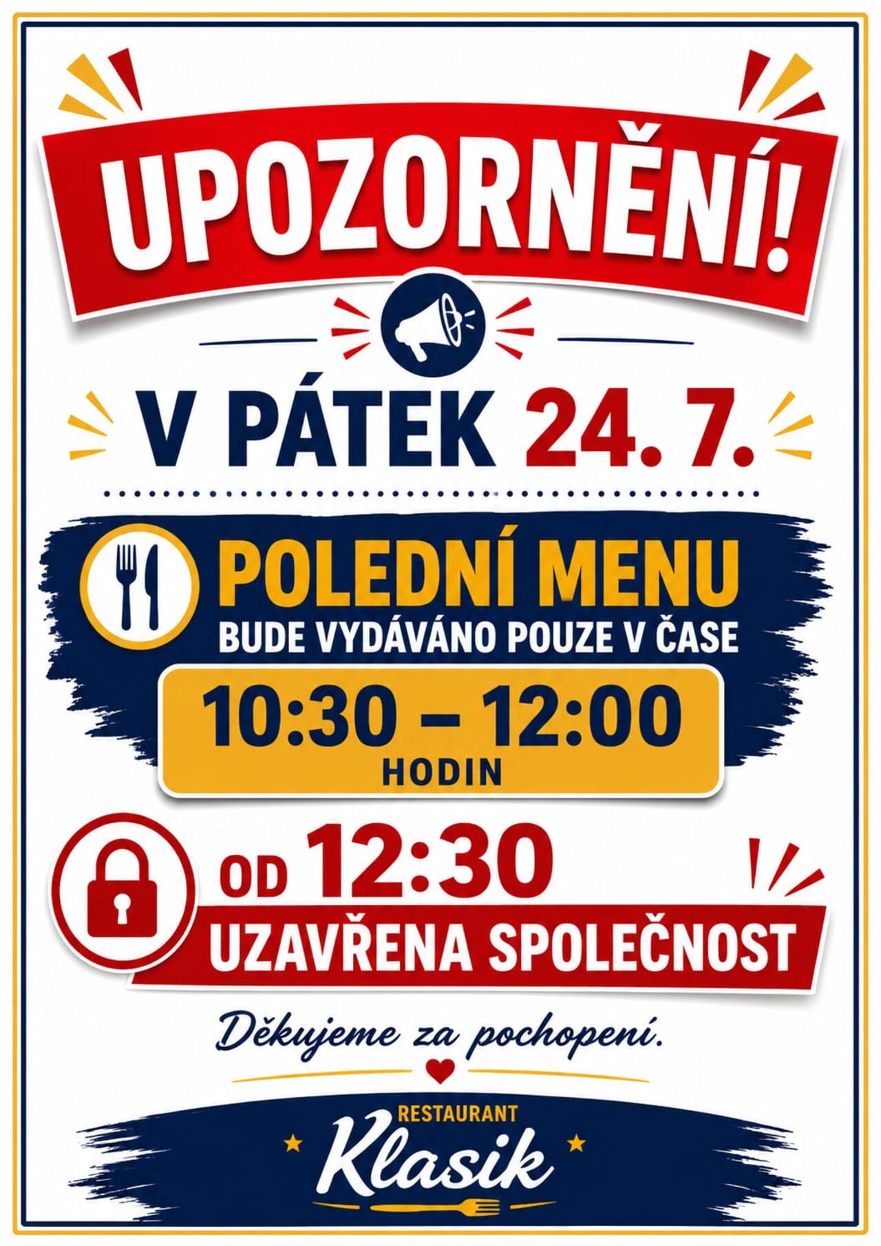 Upozornění !