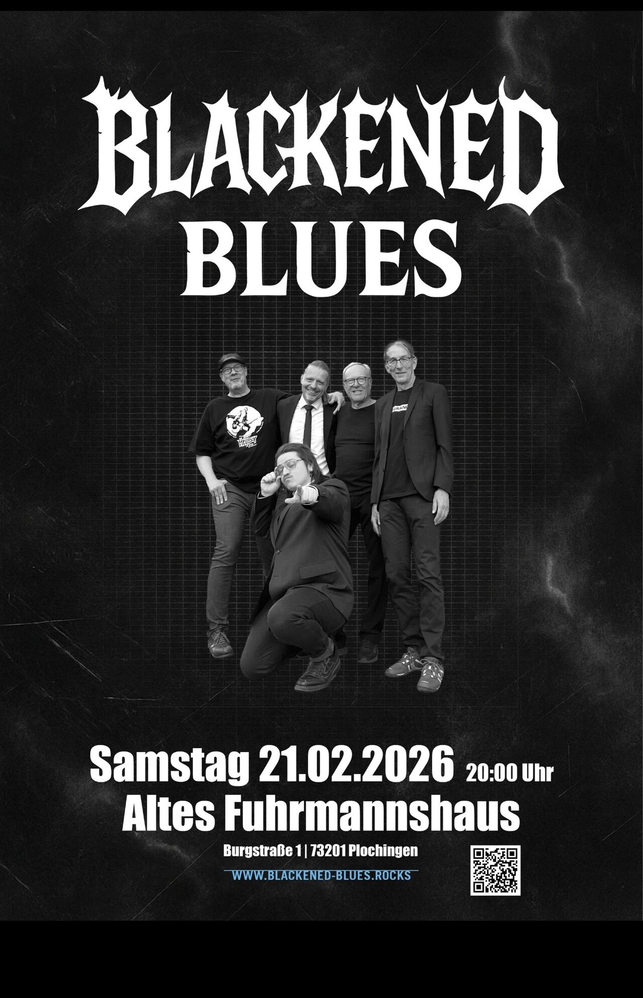 Am Samstag, 21.02.26: BLACKENED BLUES ab 20 Uhr