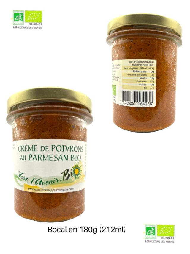 CRÈME DE POIVRONS AU PARMESAN BIO - 180g
