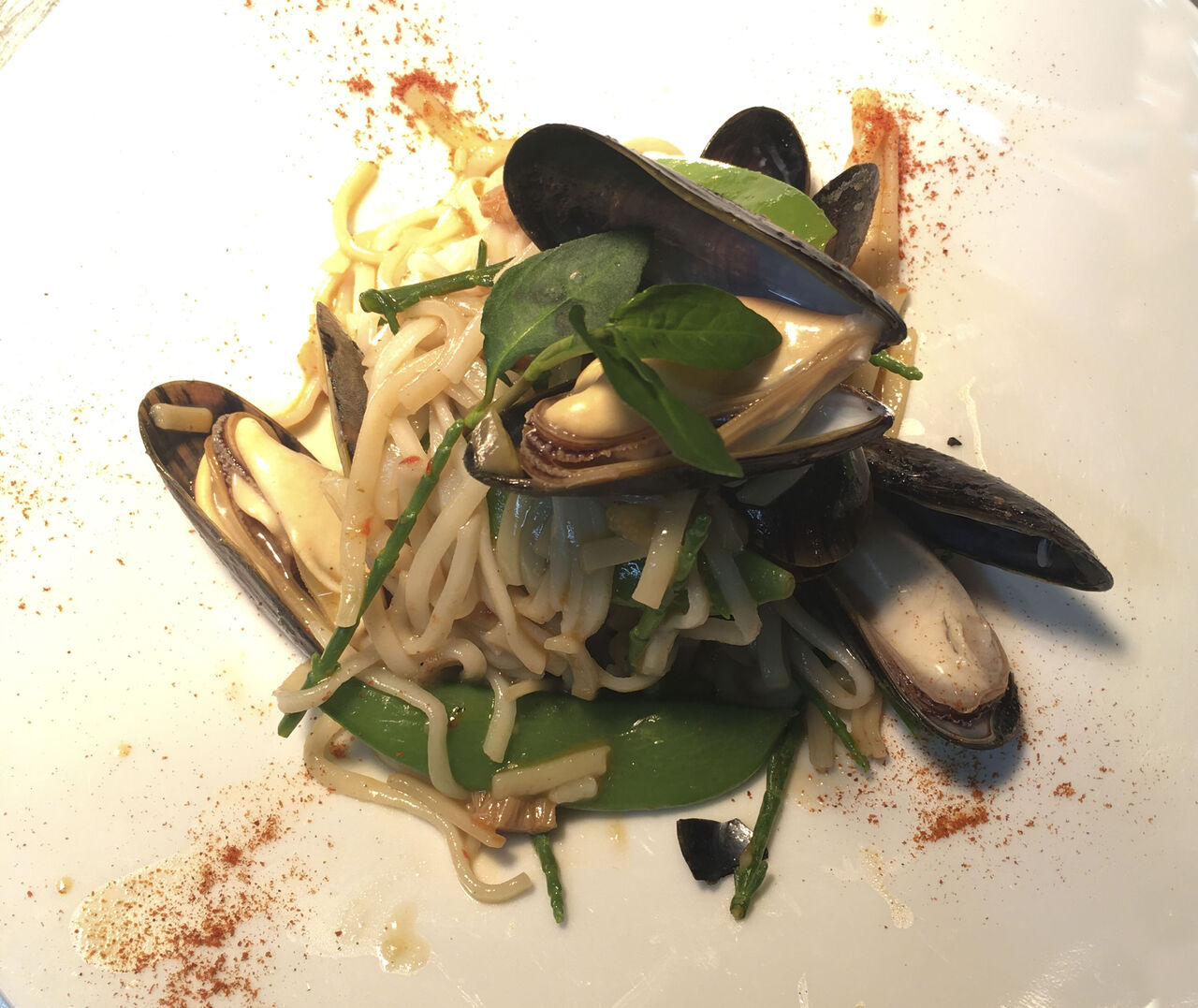 Moules / nouilles / façon thaï...