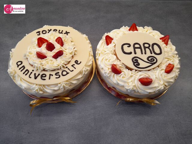 Fraisiers à ma façon pour 14/16 personnes chacun