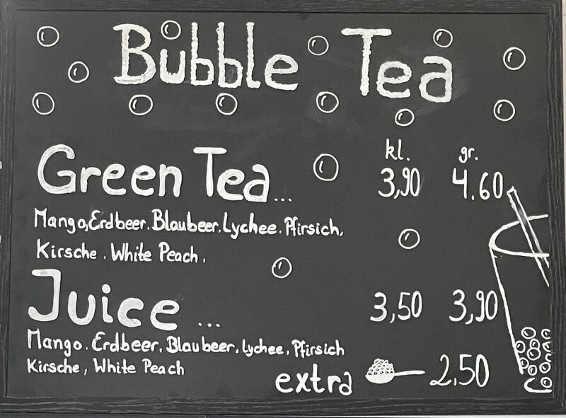 Menu bubble tea 