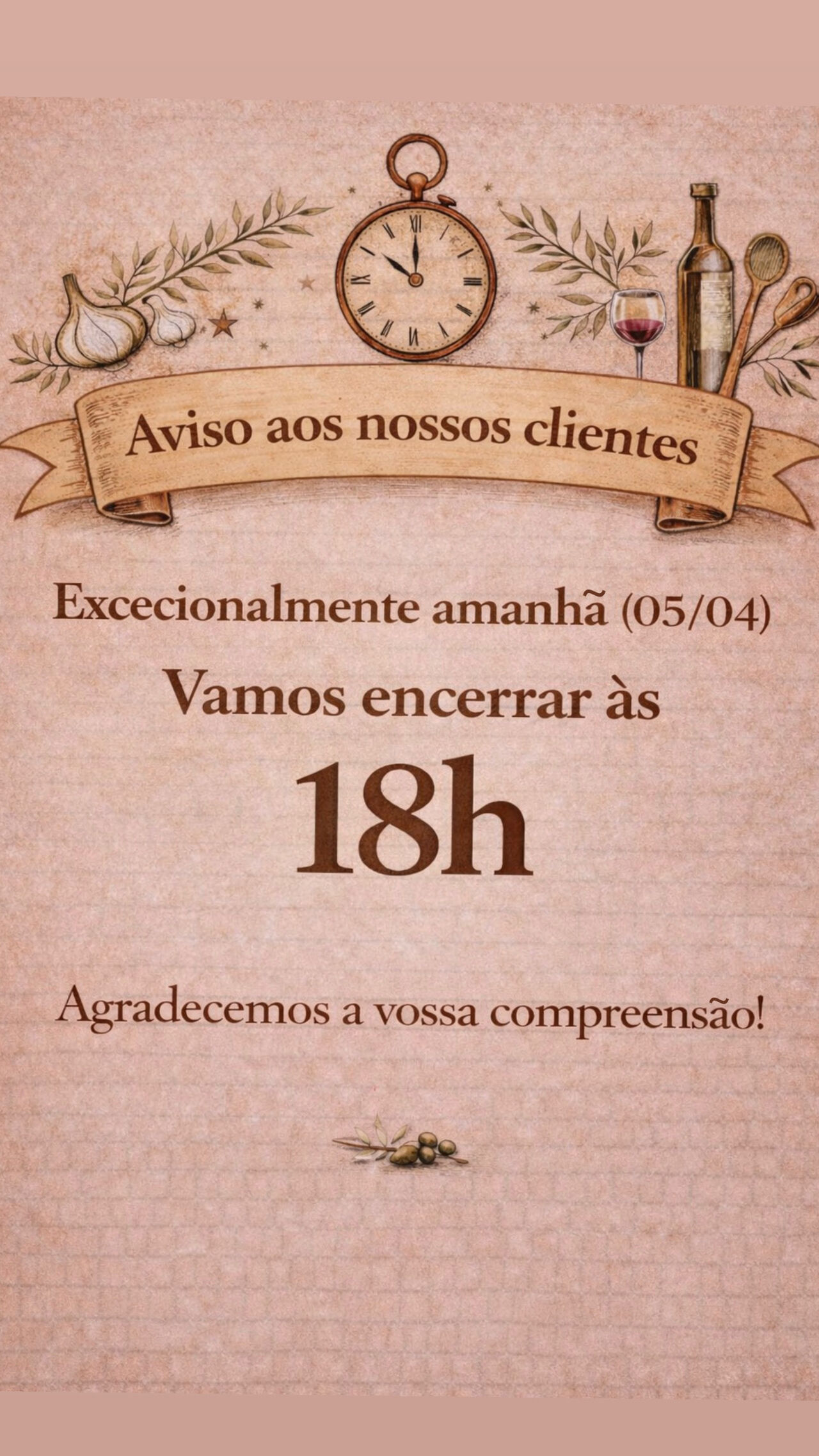 Horário Especial para Domingo de Páscoa