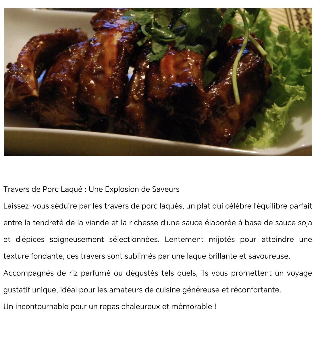 Travers de Porc Laqué