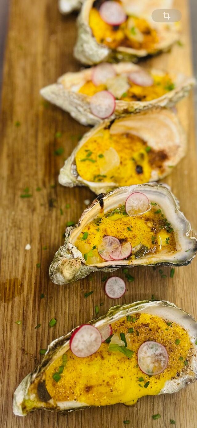 Nos huîtres de Bouzigues gratinées