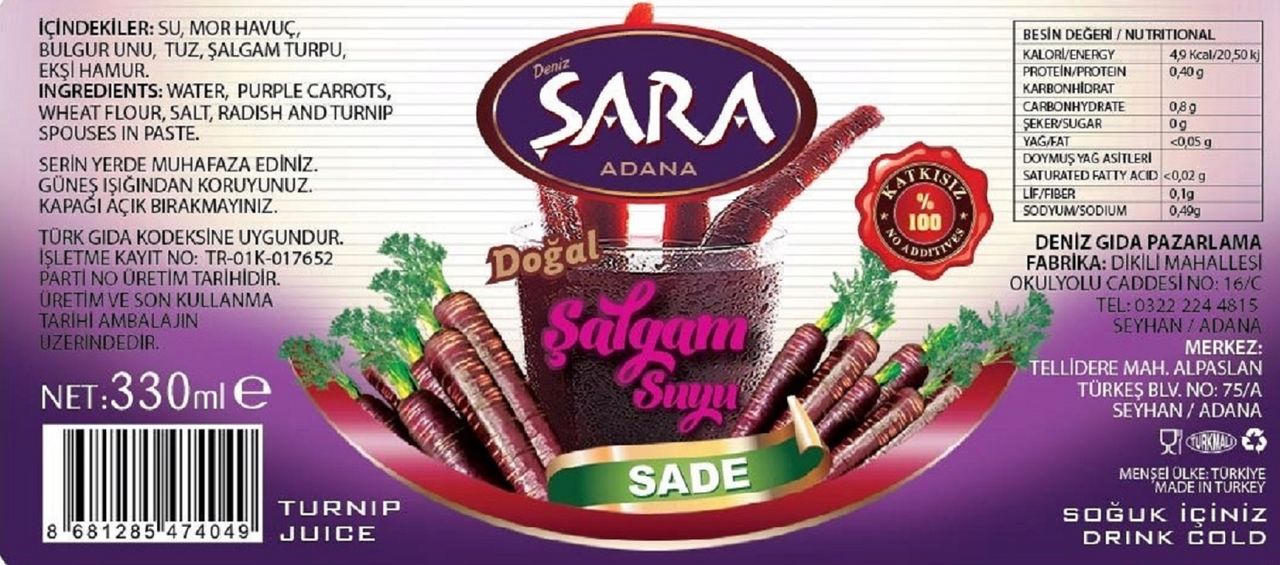 OTANTİK ÜRETİM SADE ŞALGAM