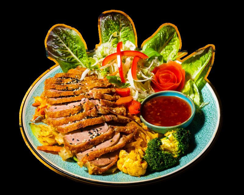 Pho Xao - gebratene Reisbandnudeln mit Ente gebacken