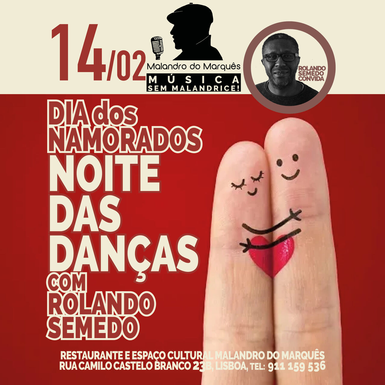 DIA DOS NAMORADOS: Noite das Danças com Rolando Semedo