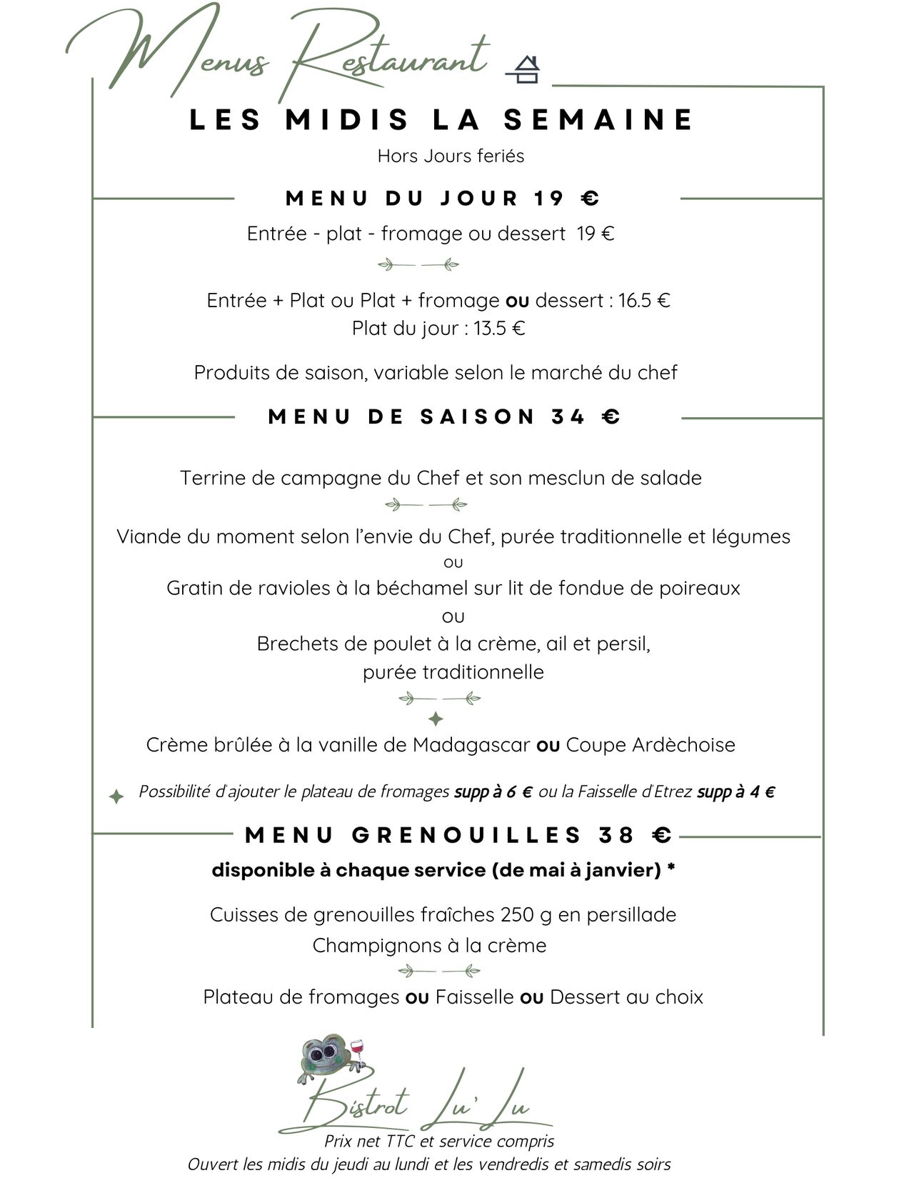 MENU SEMAINE