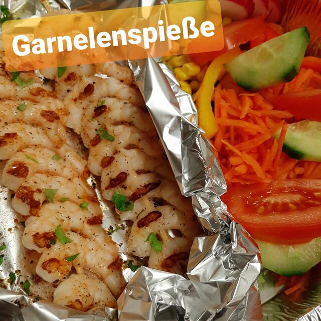 Fisch Spezialitäten: Garnelenspieße