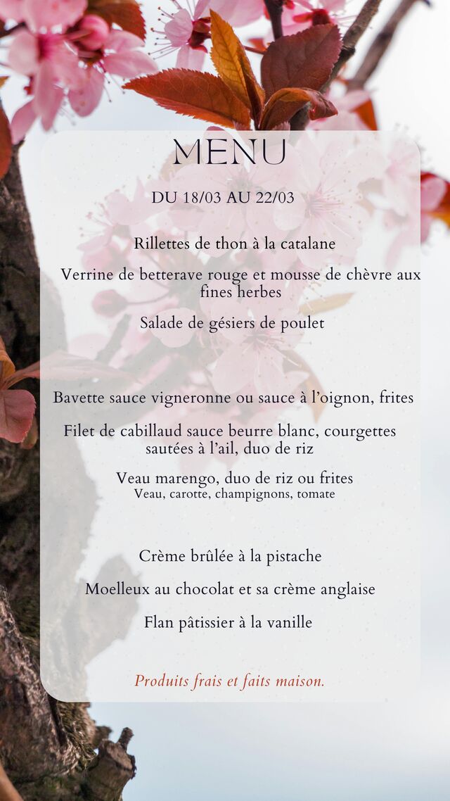 Menu du 18/03/25 au 22/03/25
