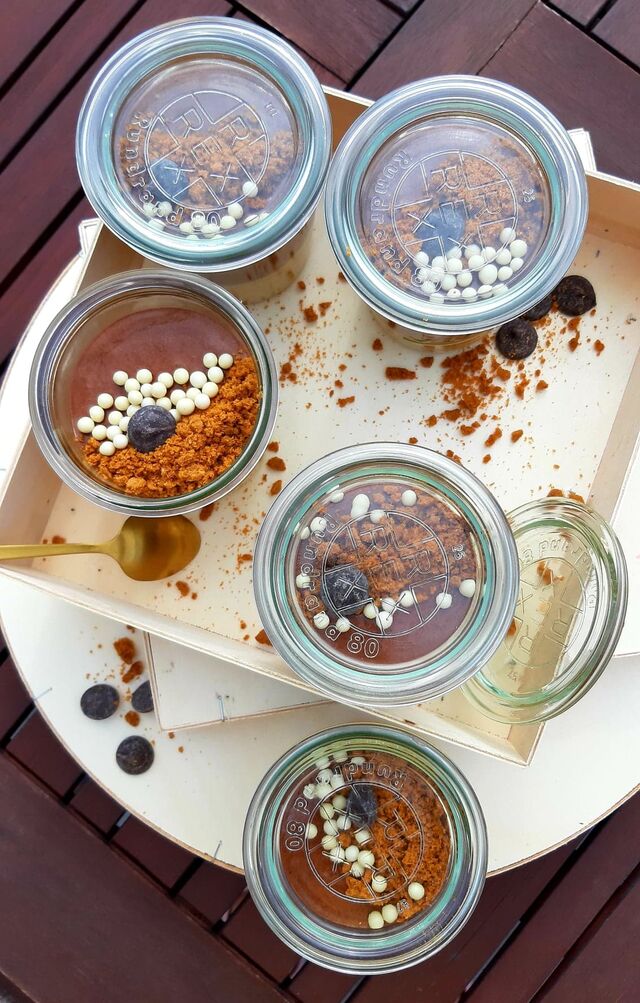 verrines 240ml WECK chocolat spéculoos ou autres parfums