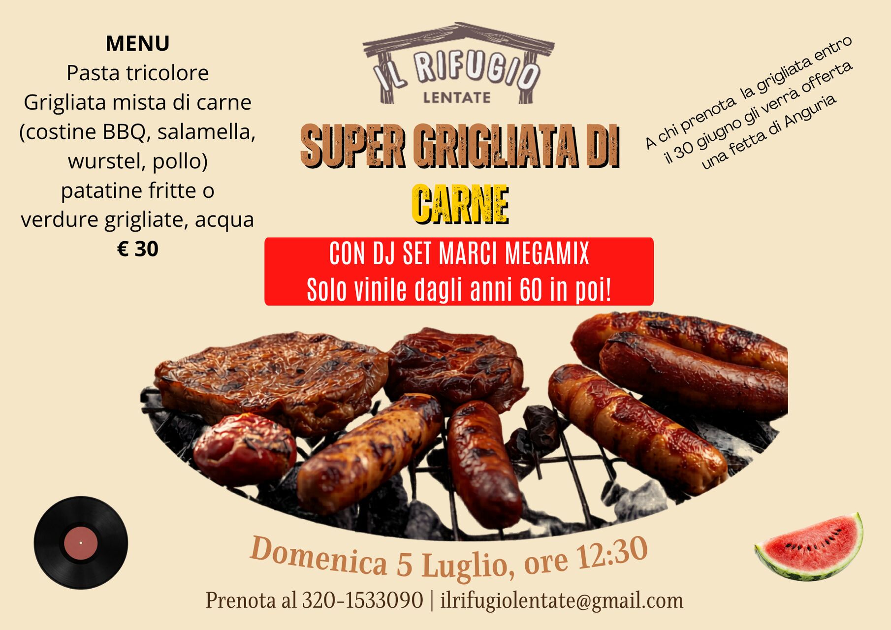 GRIGLIATA DI CARNE 5 LUGLIO 2026