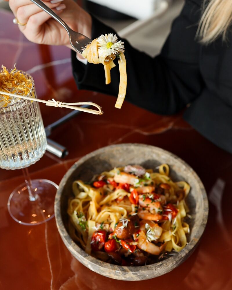 Tagliatelle z krewetkami