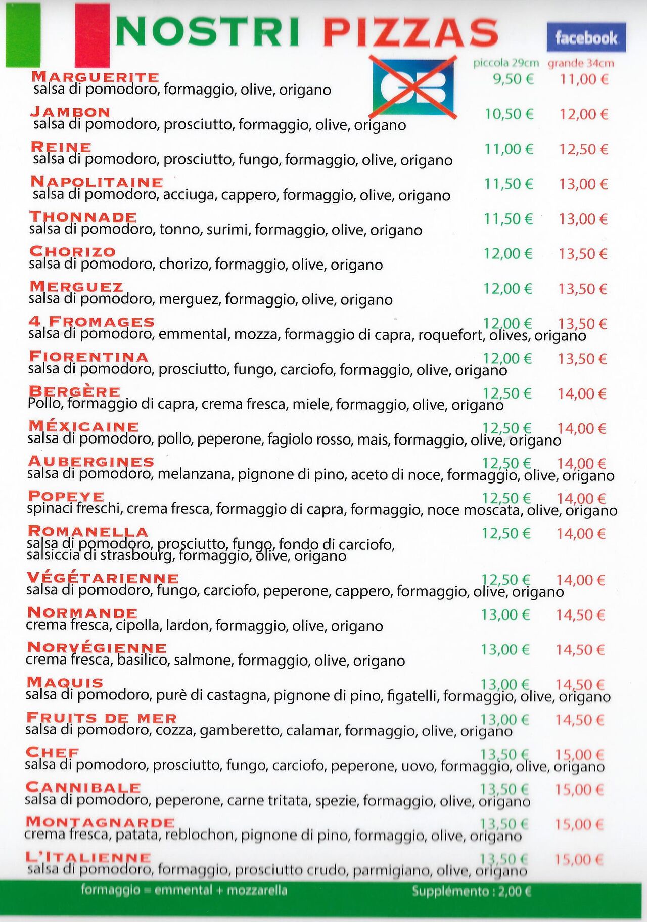 il nostro prezzo in Italiano
