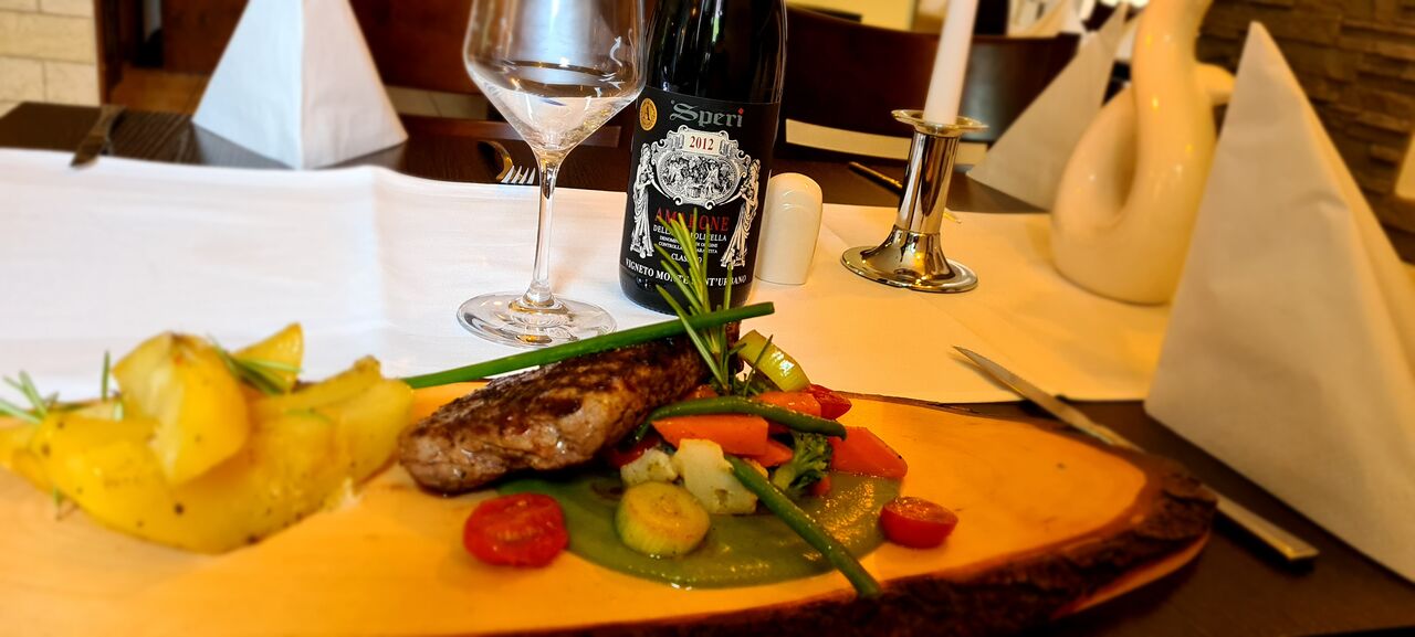 Rumpsteak in Erbsen soße 