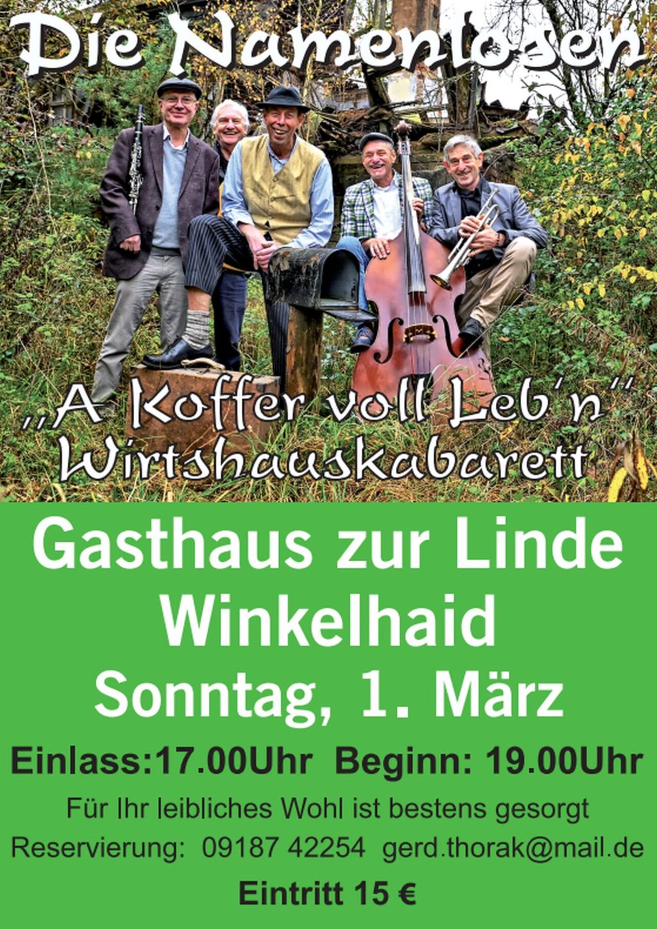 Sonntag 1. März 2026 - "Die Namenlosen" kommen in die Linde