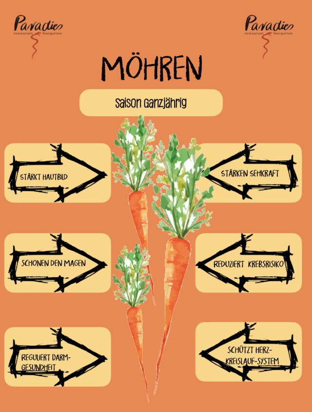 Der Star des Februars: Möhren. Fakten von Herkunft über Pflanzung bis hin zur gesunden Wirkung findet Ihr unter „über uns“