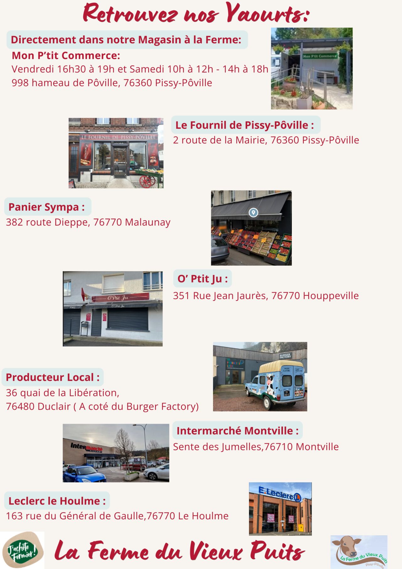 Nos Points de Ventes Yaourts