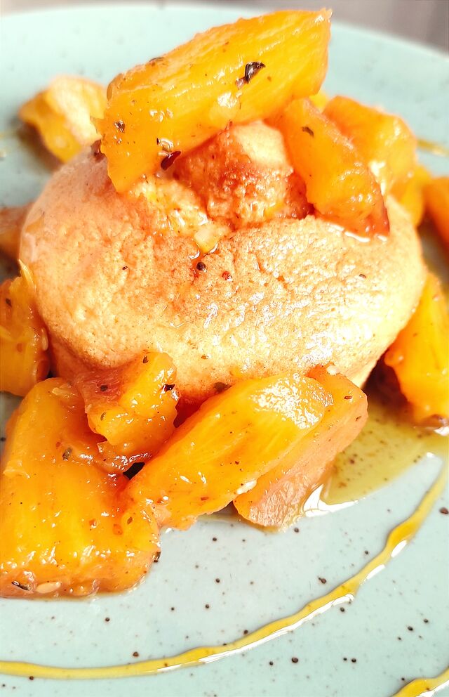 gâteau neige citron et ananas rôties aux épices