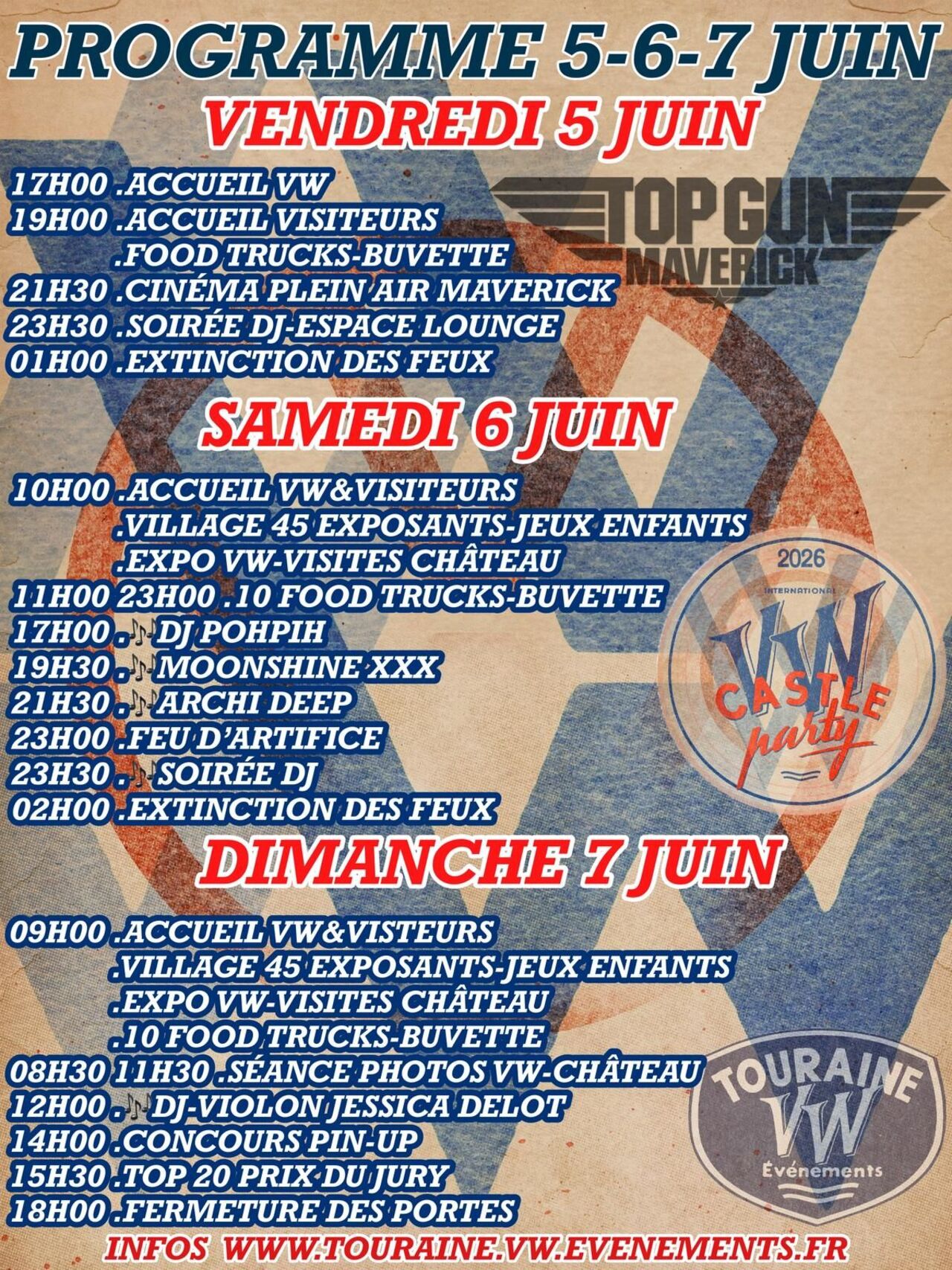 Meeting VW Castle Party 5 vw touraine evenement 5/6/7 juin 2026