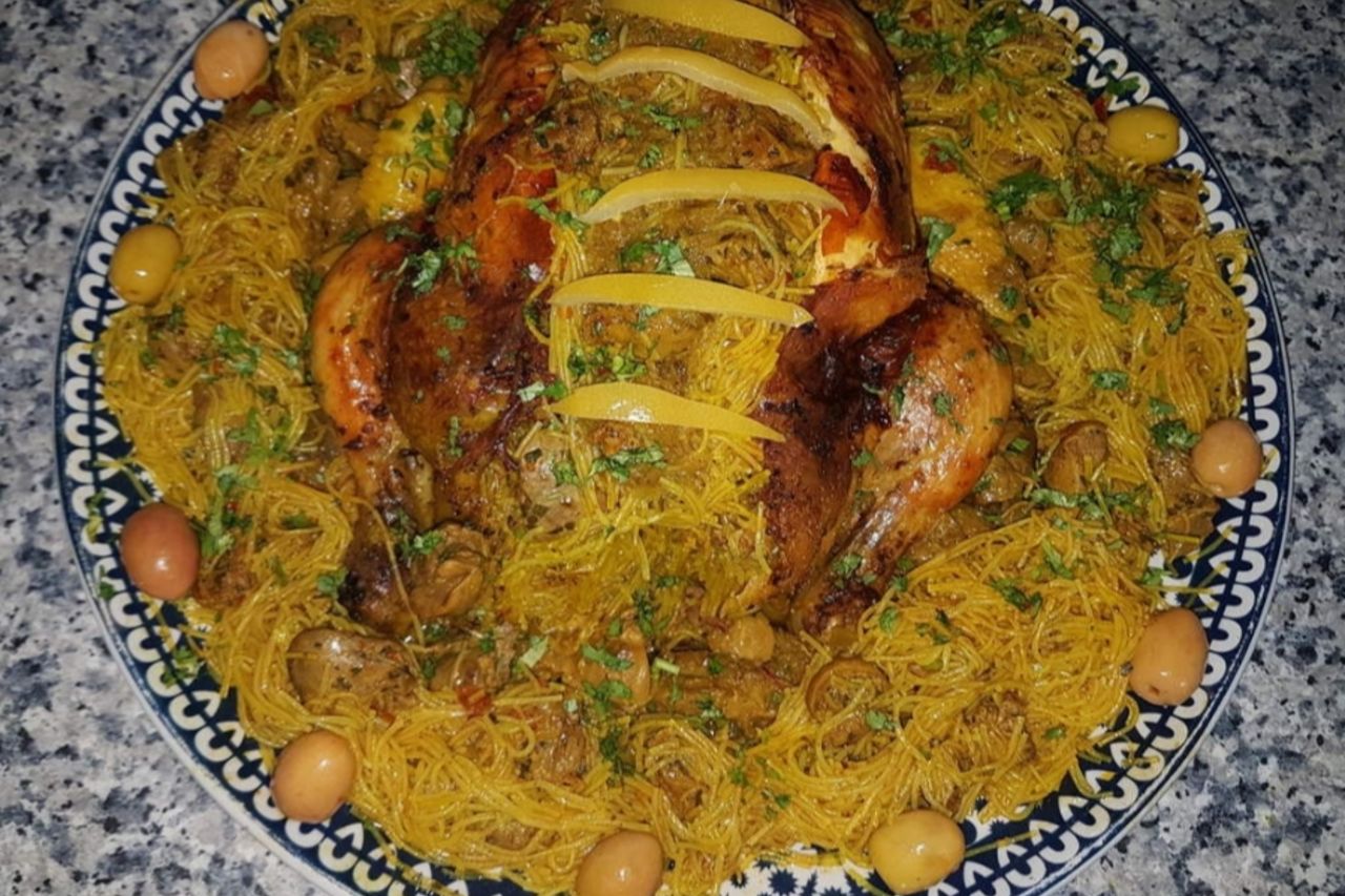Poulet aux vermicelles de riz