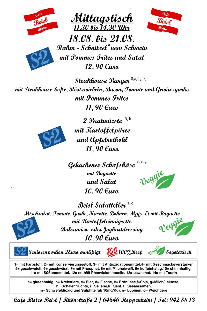 Mittagtisch 18.08.2025 bis 21.08.2025