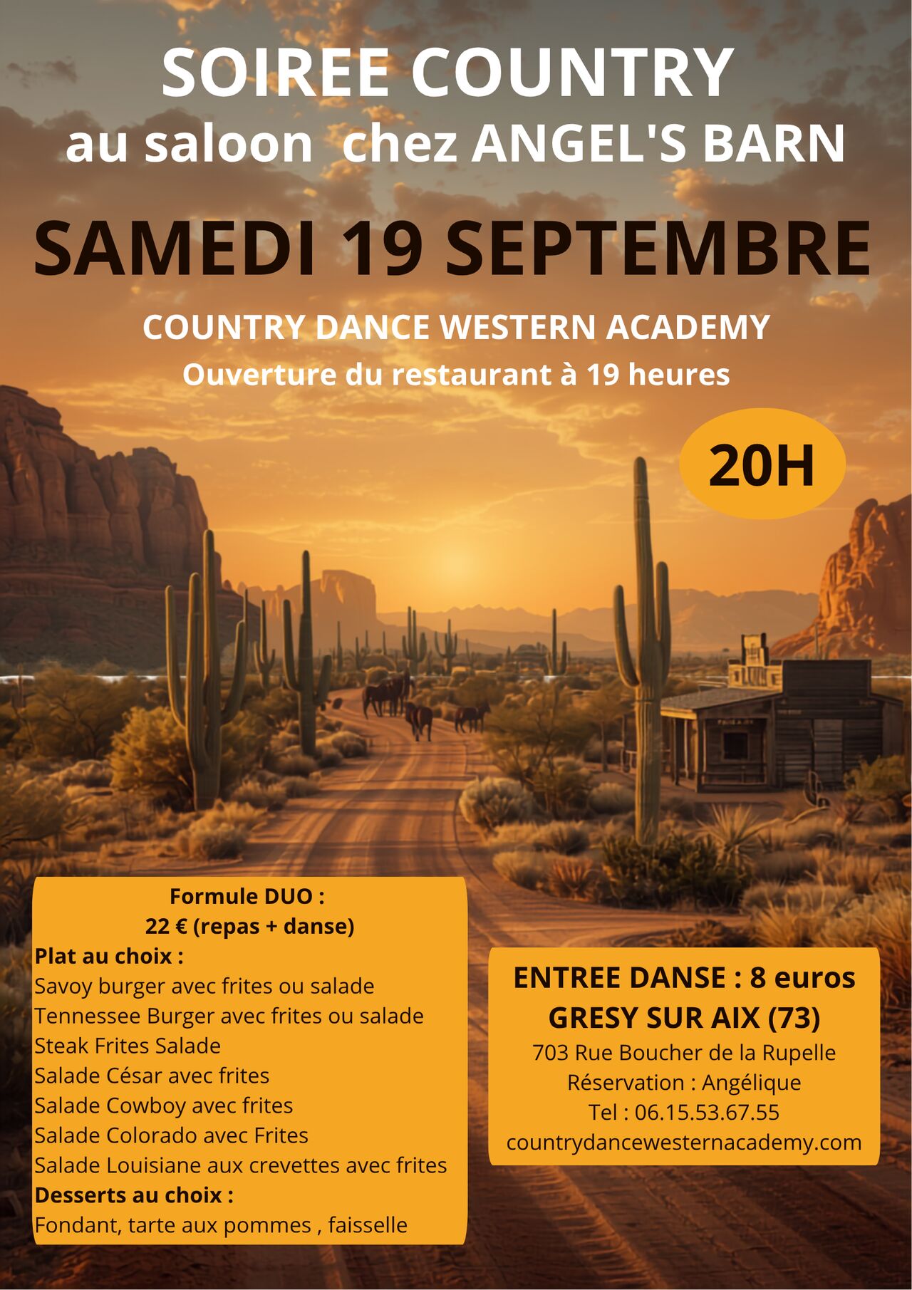 SAMEDI 19 SEPTEMBRE : SOIREE COUNTRY
