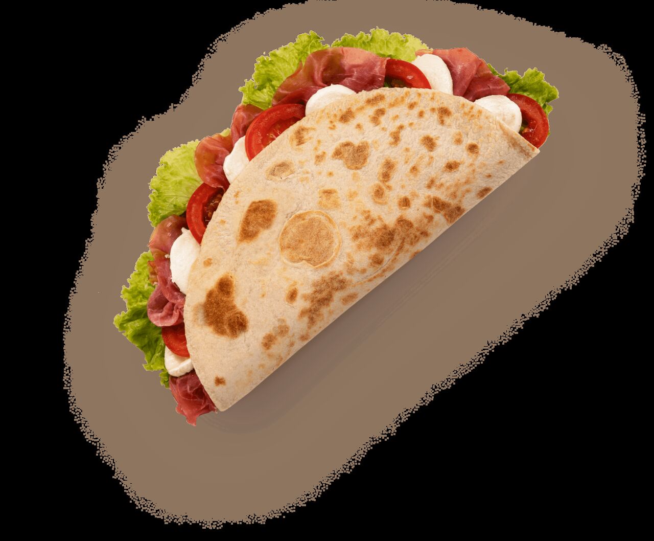 Mozzarella, Rohschinken, Kopfsalat und Tomate