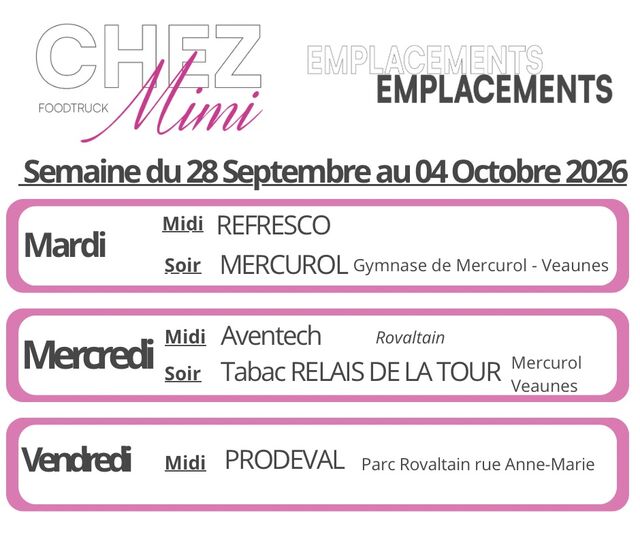 Du 28/09 au 04 Octobre 2026