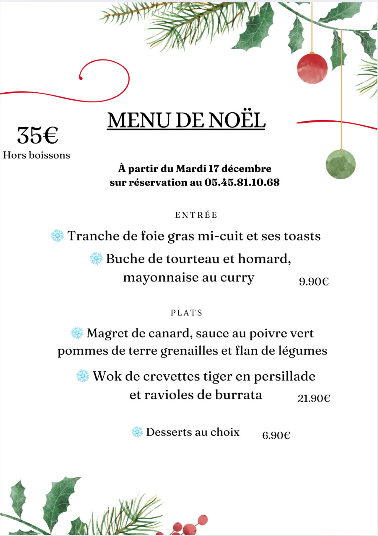 ❄️ Menu de Noël ❄️