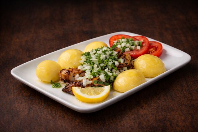 Lulas com molho verde