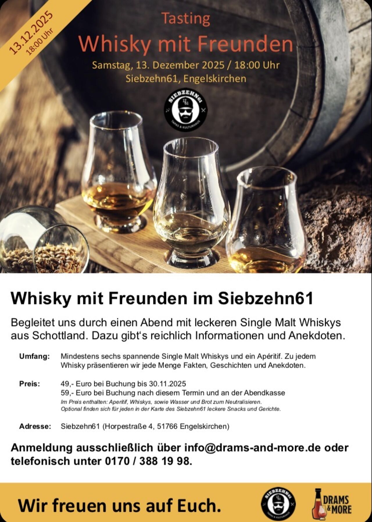 Sa. 13.12. Whisky Tasting dram TT // ab 18Uhr