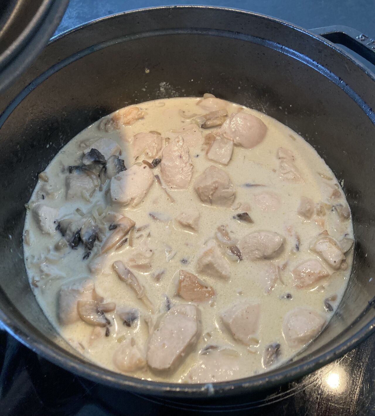 Poulet crème champignons