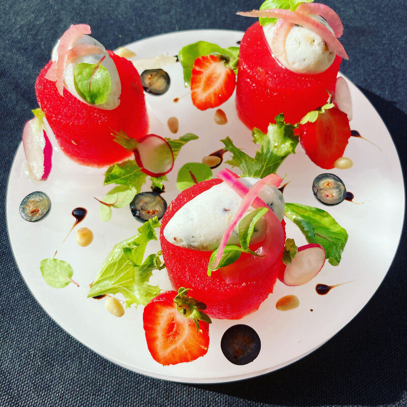 Pastèque compressée et brousse de brebis