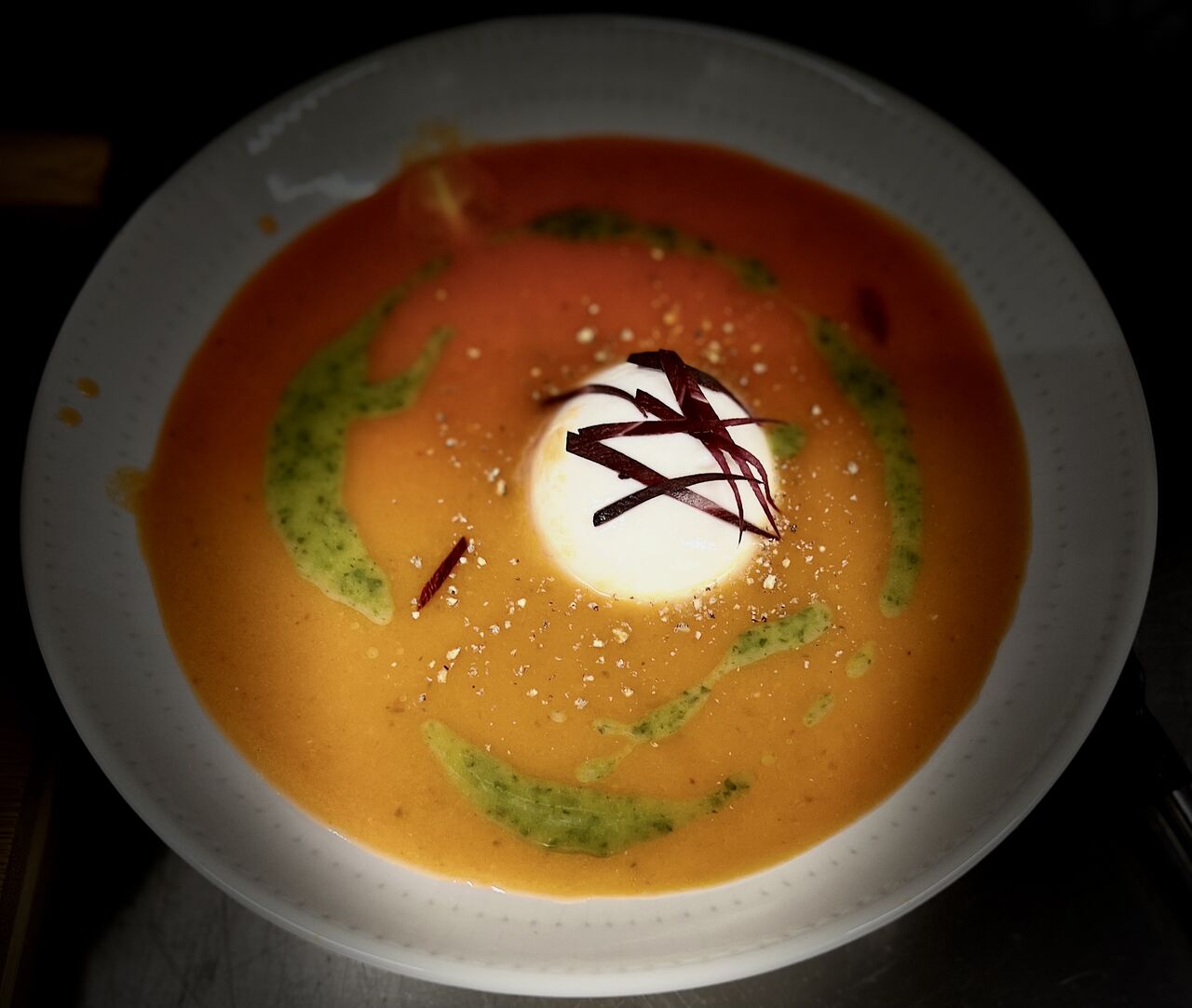 Gaspacho de tomates et buratina