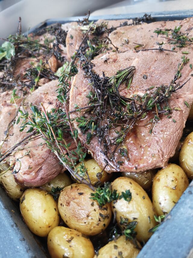 Cœur de gigot d'agneau grenailles
