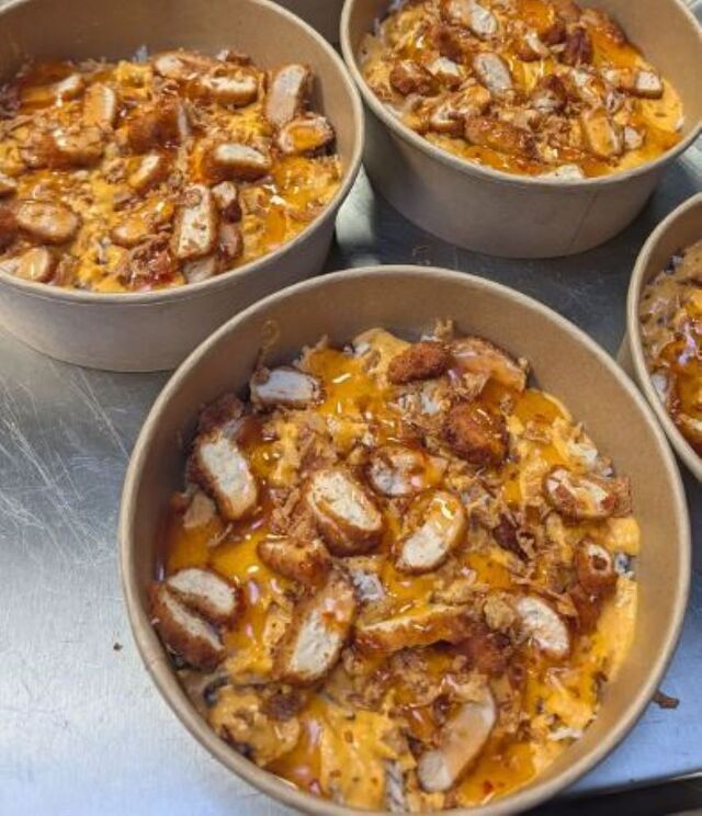 crousti box riz tenders oignons sauce chili