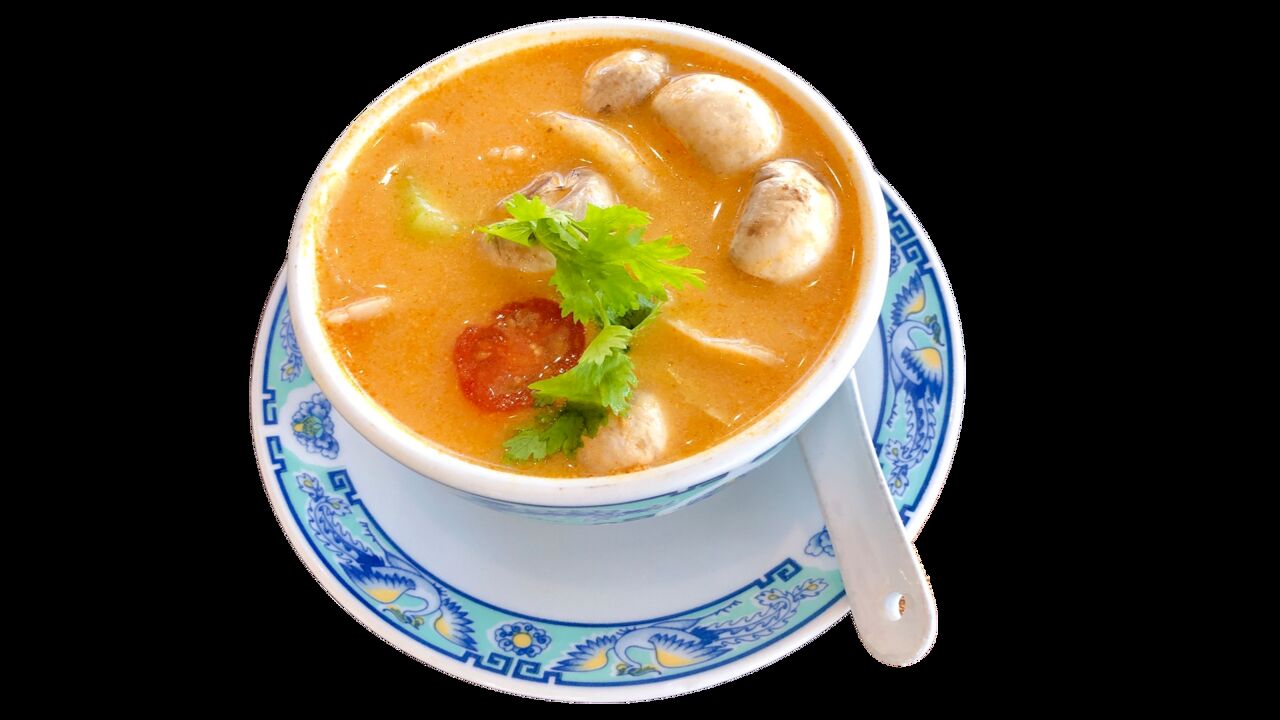 Kokos Zitronengras Suppe mit Hühnerleisch