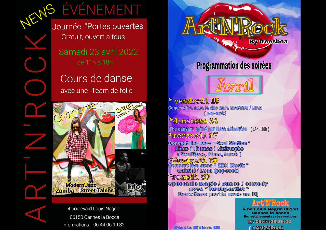 Programmation de l'ART'n'Rock pour Avril !