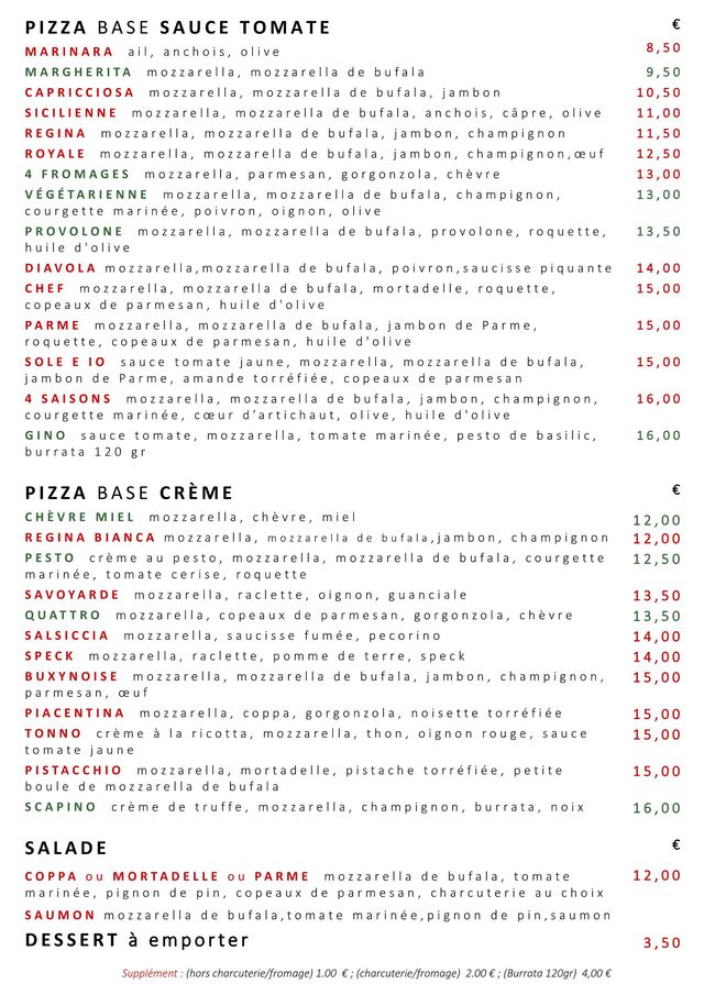 Pizzas à emporter