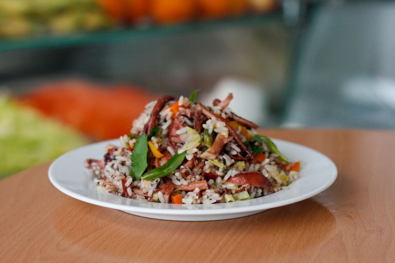 Arroz de polvo à primavera